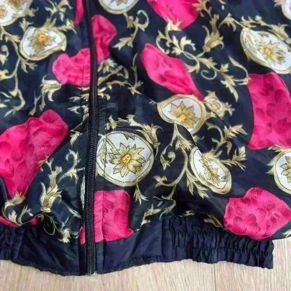Vintage 80s 90s Mira Max Floral Women’s Windbreaker Jacket Full Zip Size M/L - Picture 7 of 11